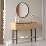 Hanah Home On12-S Aparador de Nogal con Espejo 100x76x29.5cm Tablero Melamina Patas Metal